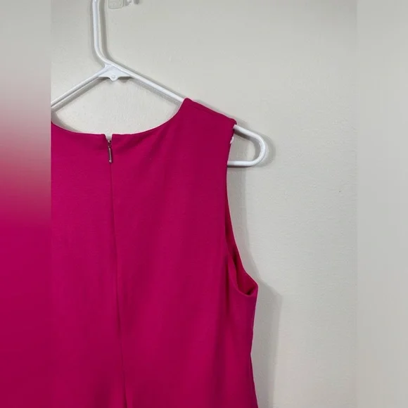 Lauren Ralph Elegant Barbie Pink Sleeveless MidiDress Events Summer Wedding Sz14 - Picture 9 of 11